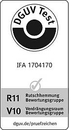 [Translate to EN:] IFA-Zertifikat 1704170 für Graepel-City, DD11, Graepel-ColorGrip, R 11, V 10