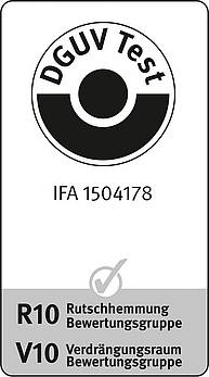 [Translate to EN:] IFA-Zertifikat 1504178 für Graepel-Garden, Edelstahl, R 10, V 10