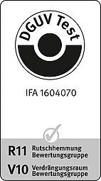 [Translate to EN:] IFA-Zertifikat 1604070 für Graepel-Indoor, Stahl feuerverzinkt, R 11, V 10