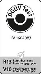 IFA-Zertifikat 1604083 für Graepel-Lichtprofil, Edelstahl, R 13, V 10