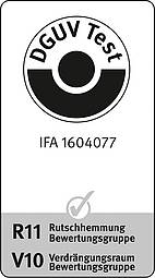 [Translate to EN:] IFA-Zertifikat 1604077 für Graepel-Lichtprofil, Stahl feuerverzinkt, R 11, V 10