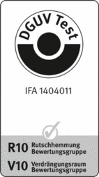 [Translate to EN:] IFA-Prüfbescheinigung 1404011 für Graepel-Special P-12, Stahl feuerverzinkt, R10, V10