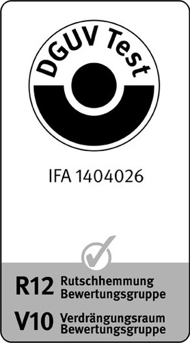 [Translate to EN:] IFA-Prüfbescheinigung 1404026 für Graepel-Steg, Stahl feuerverzinkt, R 12, V 10