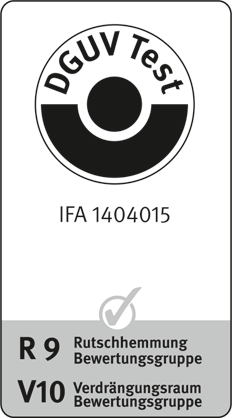 [Translate to EN:] IFA-Prüfbescheinigung 1404015 für Graepel-Gumminoppe, R9, V10
